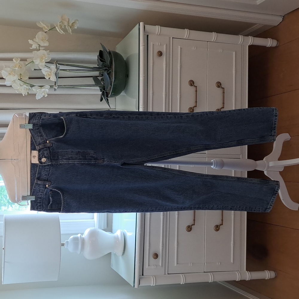 Anine Bing Womens Medium Wash Button Fly Straight Leg Jeans‎ Size 30
